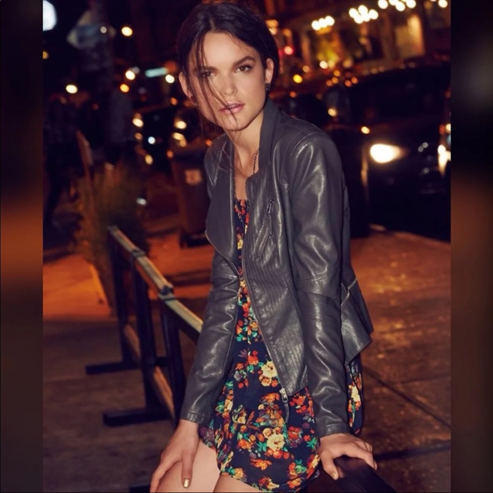 BlankNYC Fitted Vegan Leather Moto Jacket